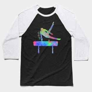 Male Gymnast Silhouette Art - Pommel Horse Baseball T-Shirt